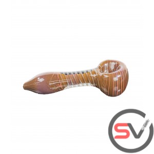 CLEAR BODY SWIRL DESIGN HAND PIPE 5inch 3CT/PK